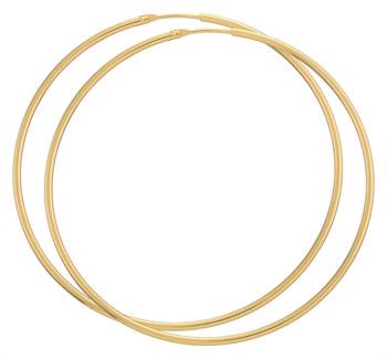 BNH Dame blanke 8 kt rødguld Øre creoler, Ø 62 mm x 1,5 mm